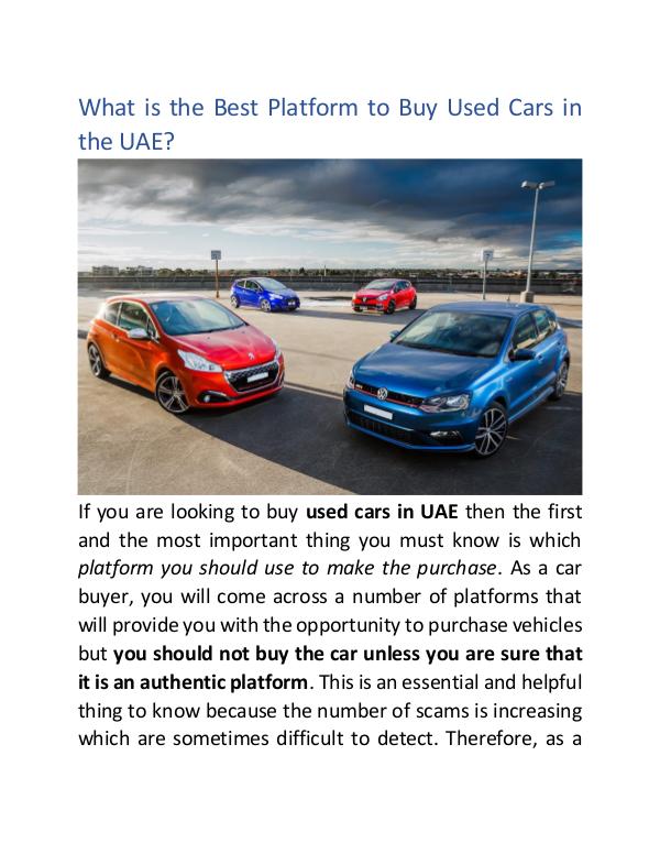 buy any car what is the best platform to buy used cars in uae