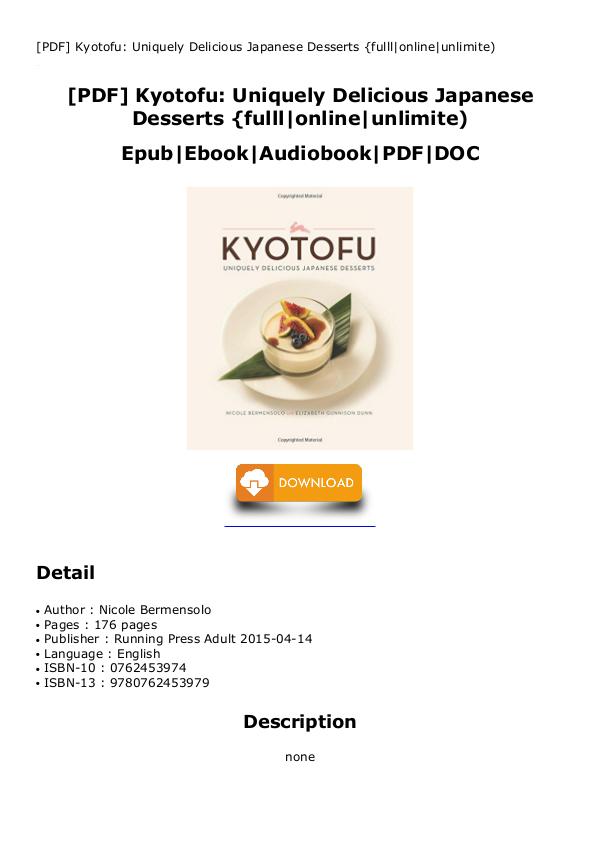 Jakesada Pdf Kyotofu Uniquely Delicious Japanese Dessert Joomag Newsstand