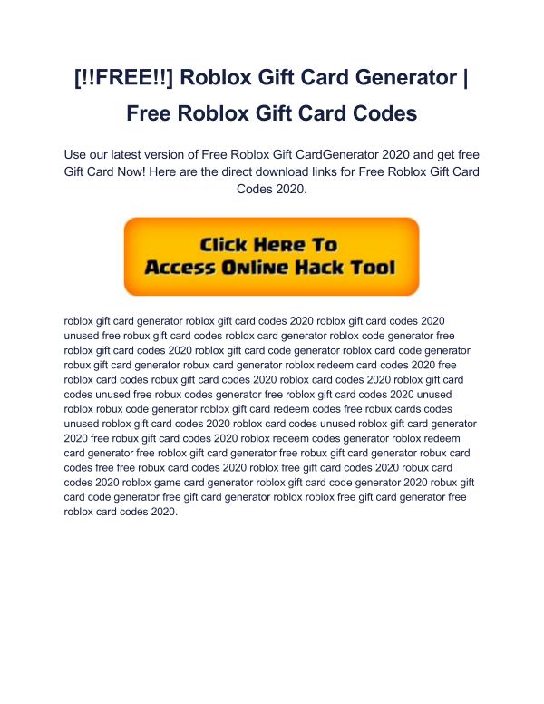 Free Roblox Gift Card Generator Free Roblox Gift Card Codes - how to get a free roblox gift card code